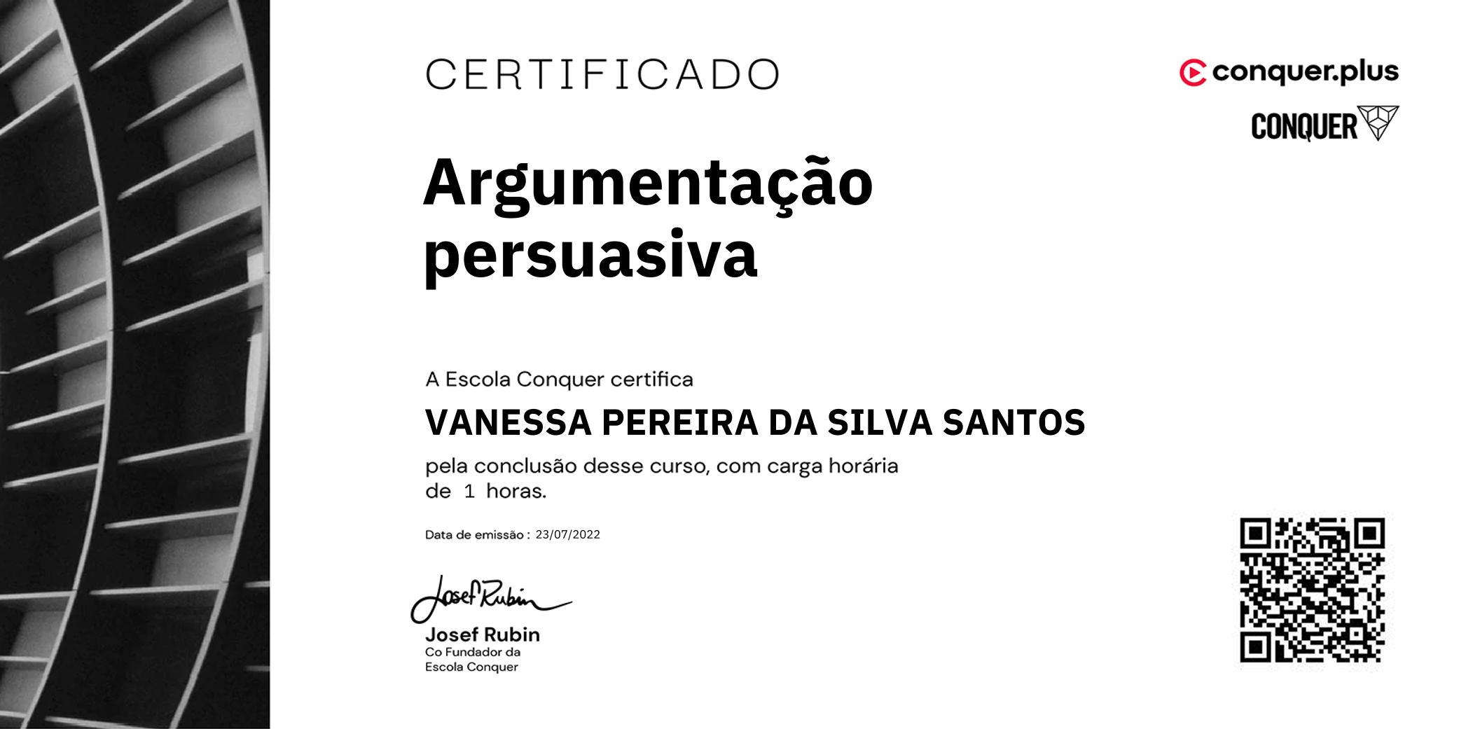 Certificado de Argumentação persuasiva
